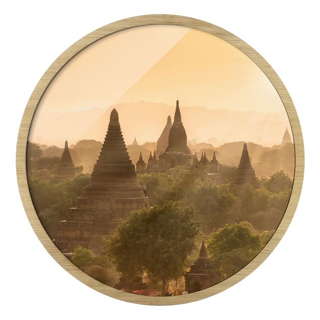 Bilder mit Rahmen Sonnenuntergang über Bagan