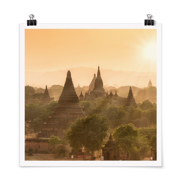 Poster kaufen Sonnenuntergang über Bagan