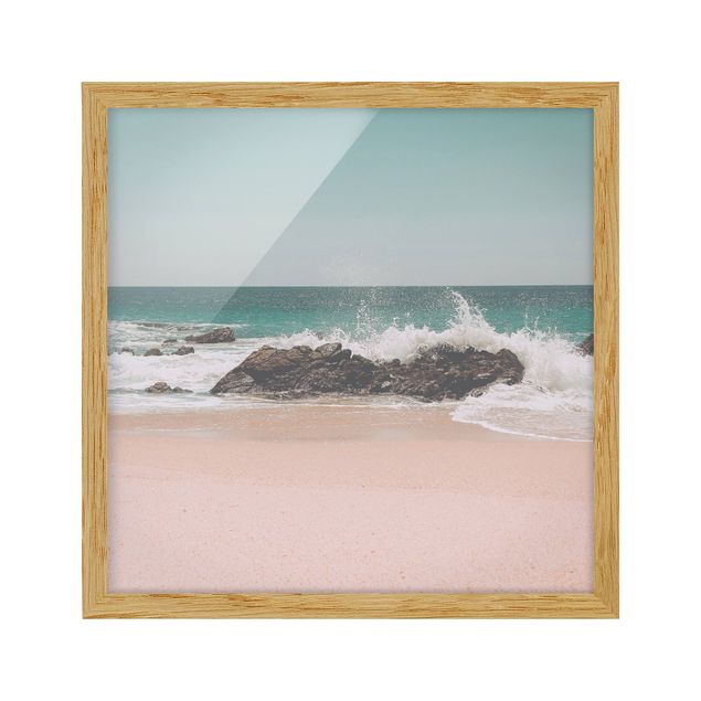 Bild mit Rahmen - Sonniger Strand Mexico - Quadrat