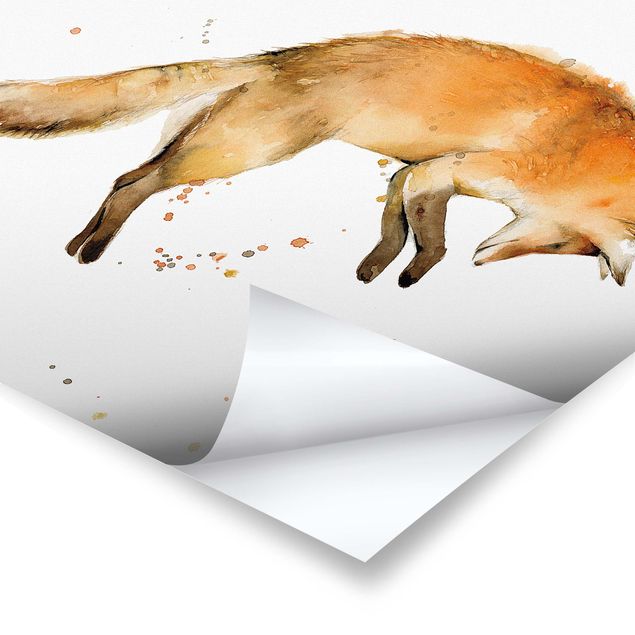 Poster Springender Fuchs