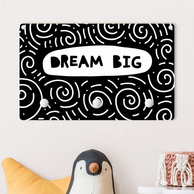 Kindergardeorben Spruch Dream Big mit Wirbel Schwarz Weiß
