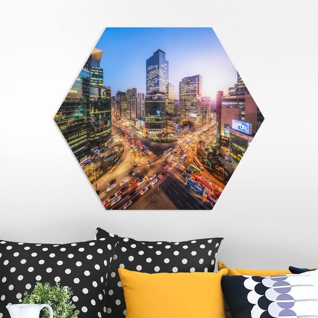 Hexagon Bild Forex - Stadtlichter von Gangnam