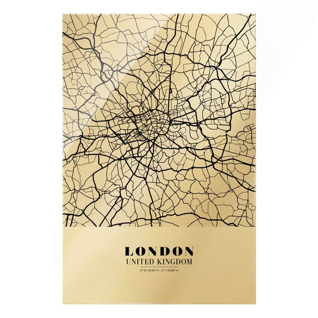 Glasbild - Stadtplan London - Klassik - Hochformat 2:3
