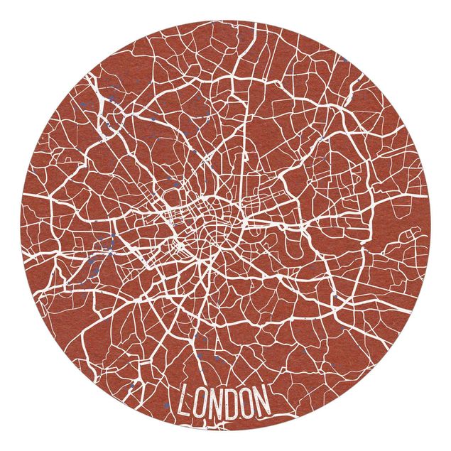 Tapete Schwarz-Weiß Stadtplan London - Retro