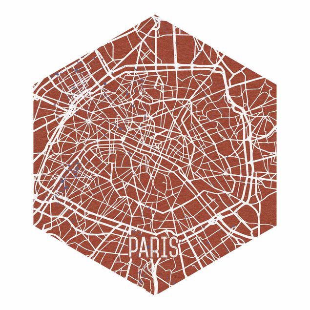 Fototapete Design Stadtplan Paris - Retro