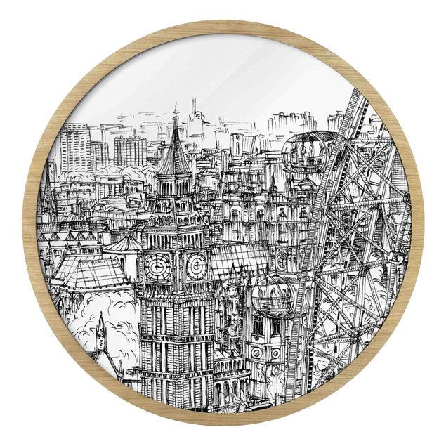 Bilder mit Rahmen Stadtstudie - London Eye