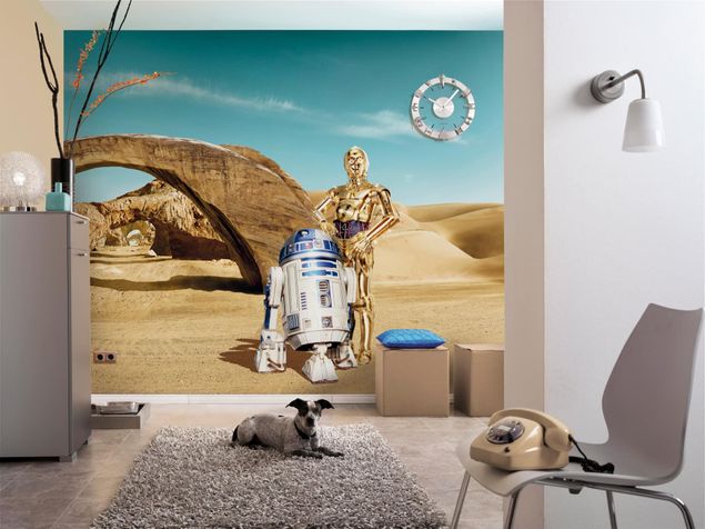 Gamer Tapete Star Wars - C-3PO & R2-D2 Tatooine
