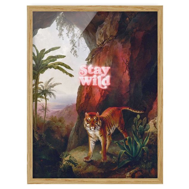 Kunstdruck Bilder mit Rahmen Stay Wild Tiger