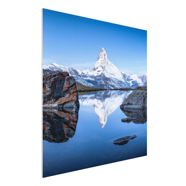 Forex Fine Art Print - Stellisee vor dem Matterhorn - Quadrat 1:1