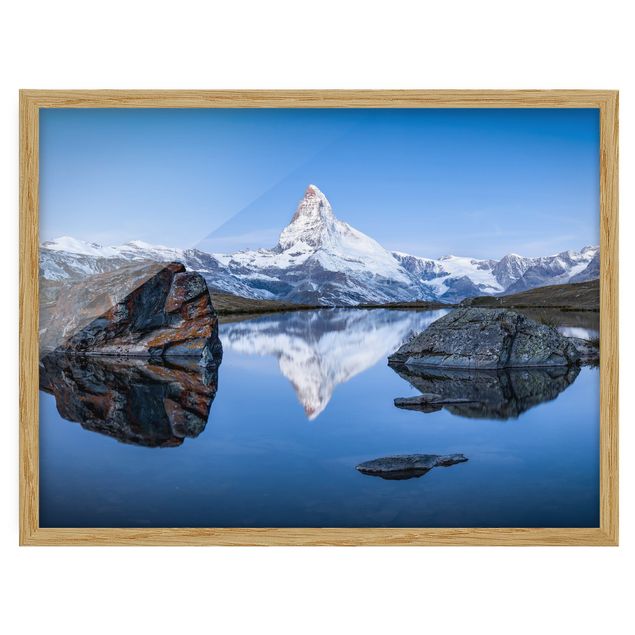 Bild mit Rahmen - Stellisee vor dem Matterhorn - Querformat