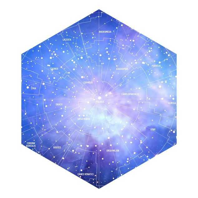 Wandtapete Design Sternbild Himmelkarte