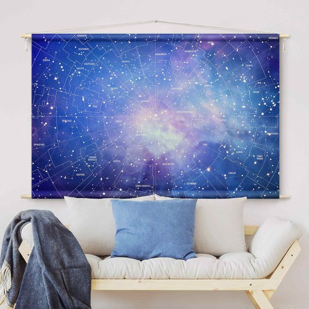Wandbehang Sternbild Himmelkarte