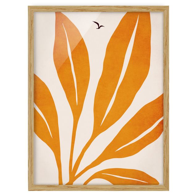 Schöne Wandbilder Strahlende Blätter in Orange