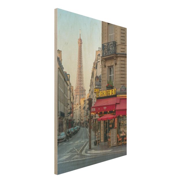 Moderne Holzbilder Straße von Paris