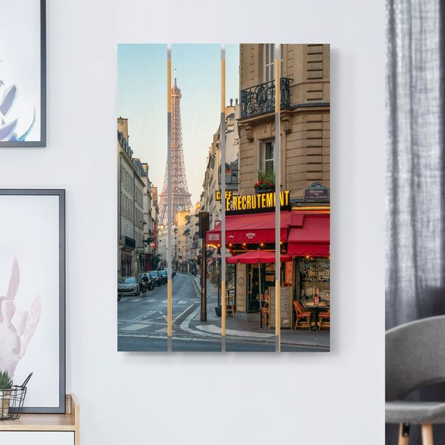 Moderne Holzbilder Straße von Paris