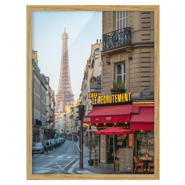 Bild mit Rahmen - Straße von Paris - Hochformat