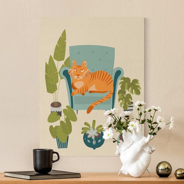 Wandbilder Katzen Stuben Tiger Illustration
