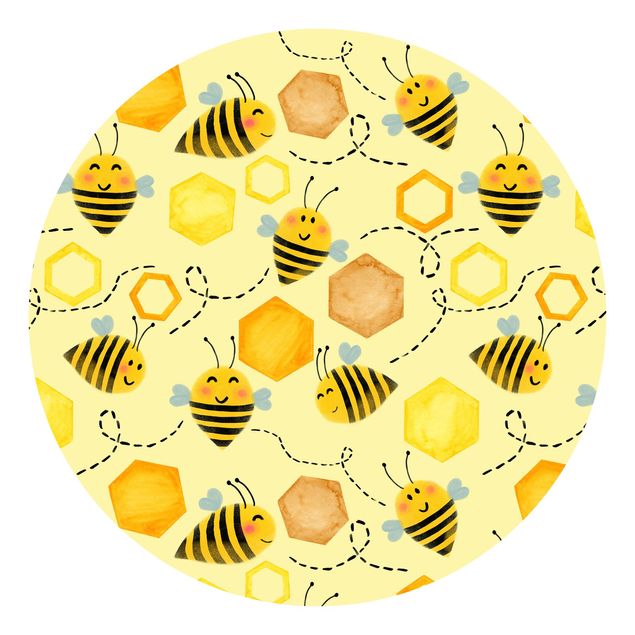 Tiertapete Süßer Honig mit Bienen Illustration