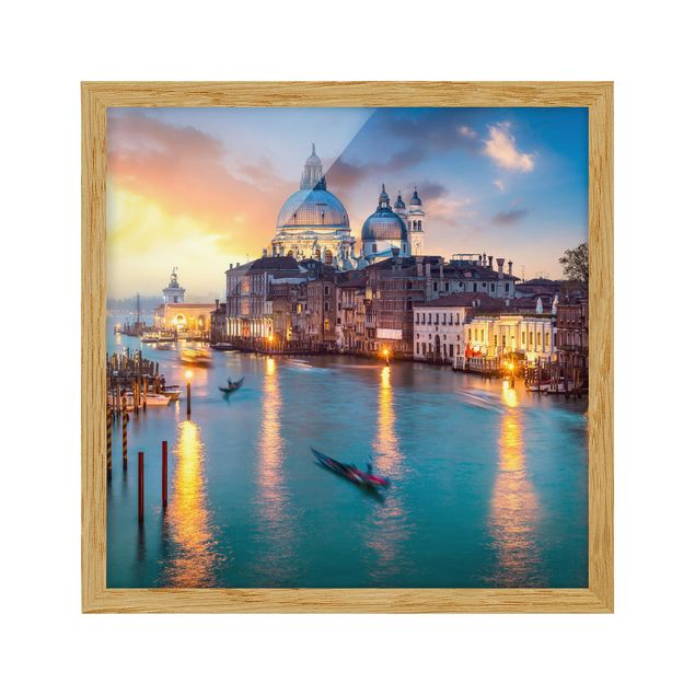Bild mit Rahmen - Sunset in Venice - Quadrat