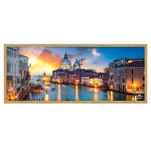 Bild mit Rahmen - Sunset in Venice - Panorama