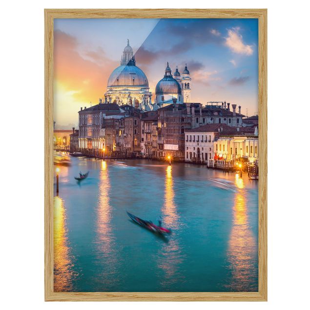 Bild mit Rahmen - Sunset in Venice - Hochformat