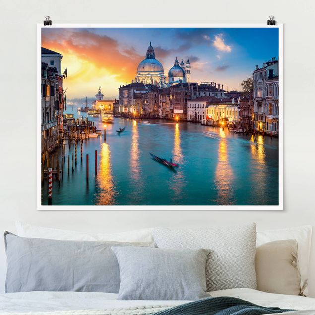 Poster Landschaft Sunset in Venice