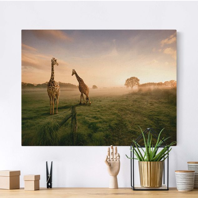 Leinwandbilder XXL Surreal Giraffes