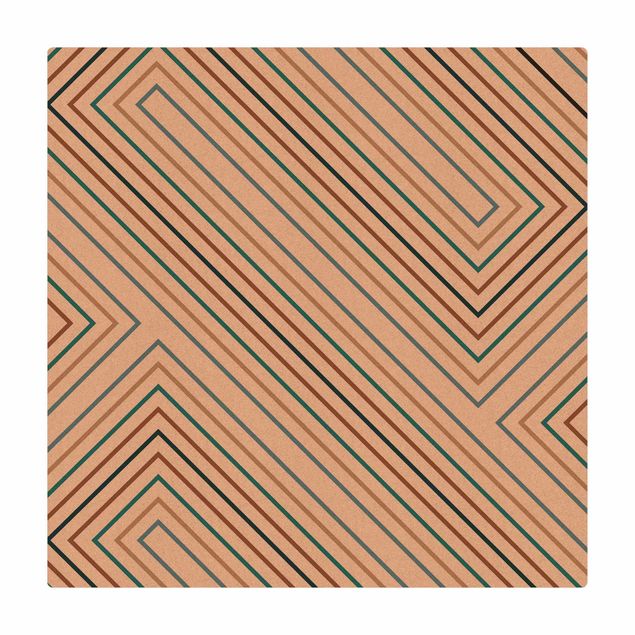 Kork-Teppich - Symmetrische Geometrie Dijon - Quadrat 1:1