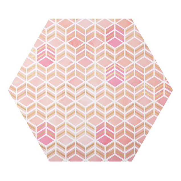 Hexagon Bild Alu-Dibond - Take the Cake Gold und Rose