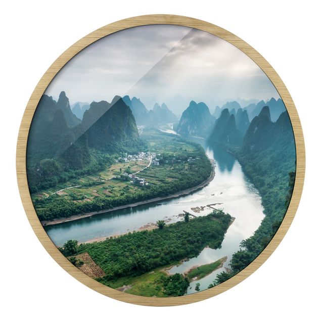 Bilder mit Rahmen Talblick über den Li-Fluss