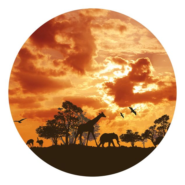 Runde Tapete selbstklebend - Tanzania Sunset