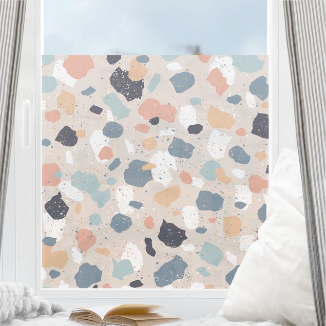Fensterfolie Farbig Terrazzo Muster