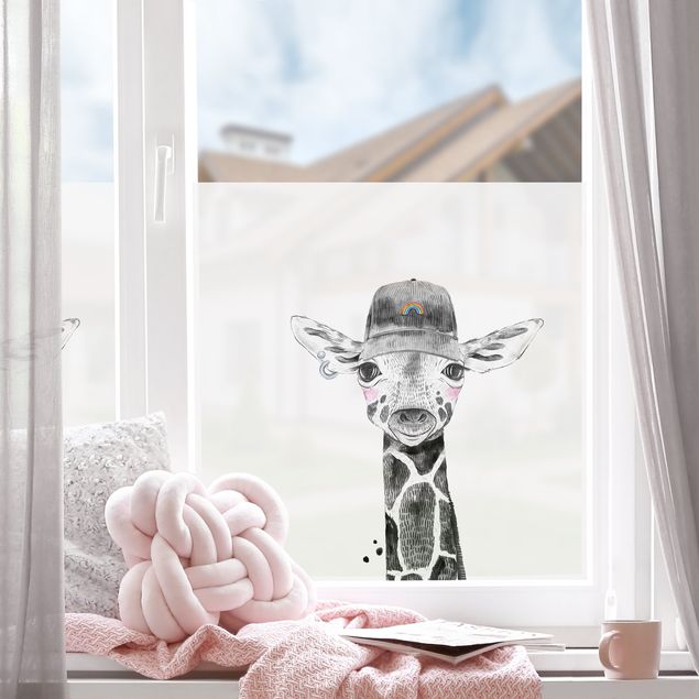 Fensterfolie Wohnzimmer Tier Party - Giraffe