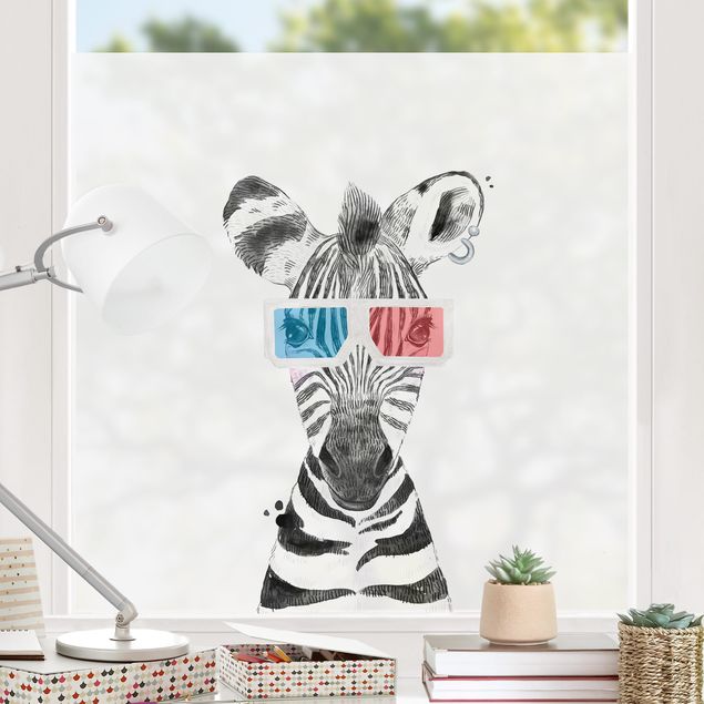 Fensterfolie Farbig Tier Party - Zebra
