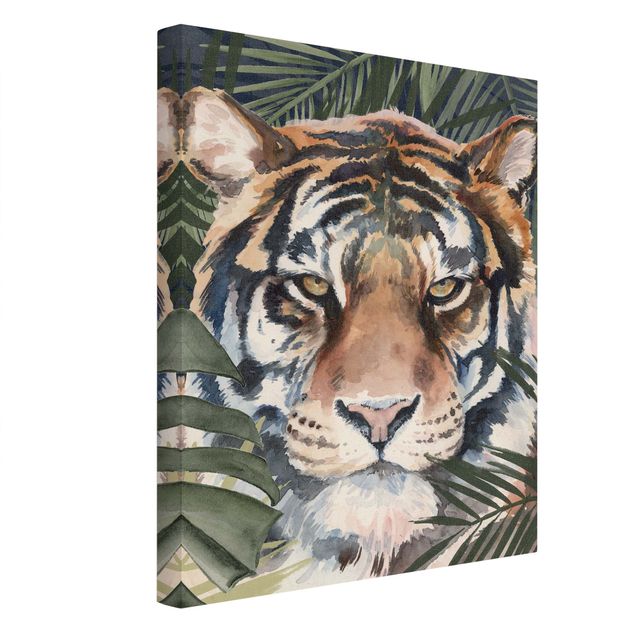 Leinwandbild Kunstdruck Tiger im Dschungel