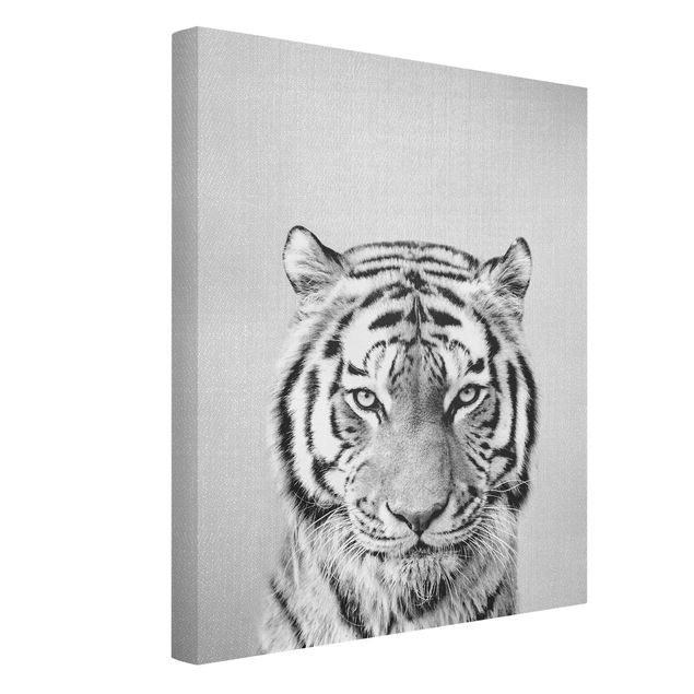 Leinwandbilder Tiger Tiger Tiago Schwarz Weiß