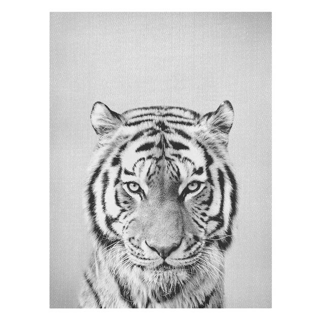 Leinwand Schwarz-Weiß Tiger Tiago Schwarz Weiß