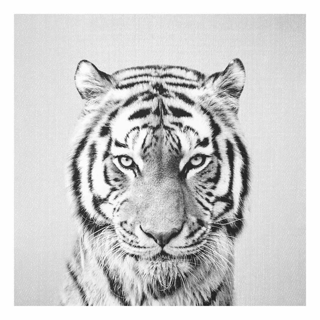 Wandbilder Tiger Tiago Schwarz Weiß