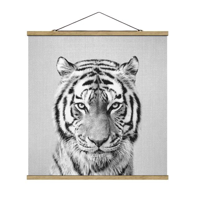 Poster Tiere Tiger Tiago Schwarz Weiß