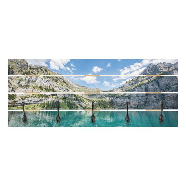 Wandgarderobe Holzpalette - Traumhafter Bergsee