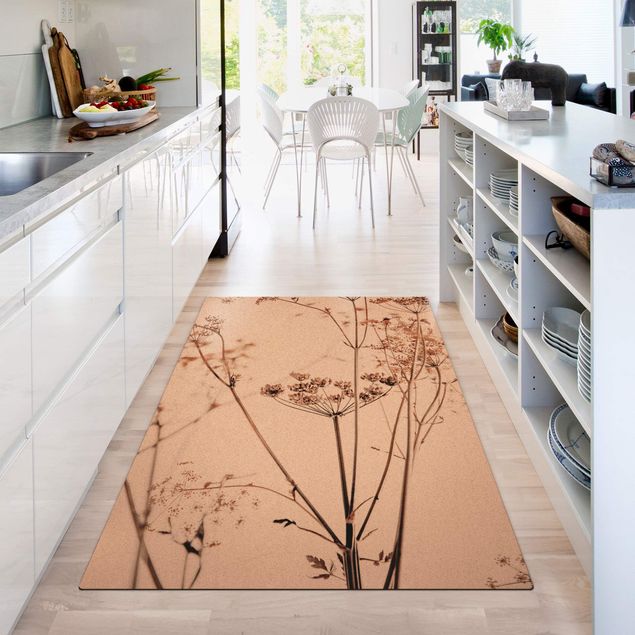 Moderne Teppiche Trockenblume im Lichtspiel