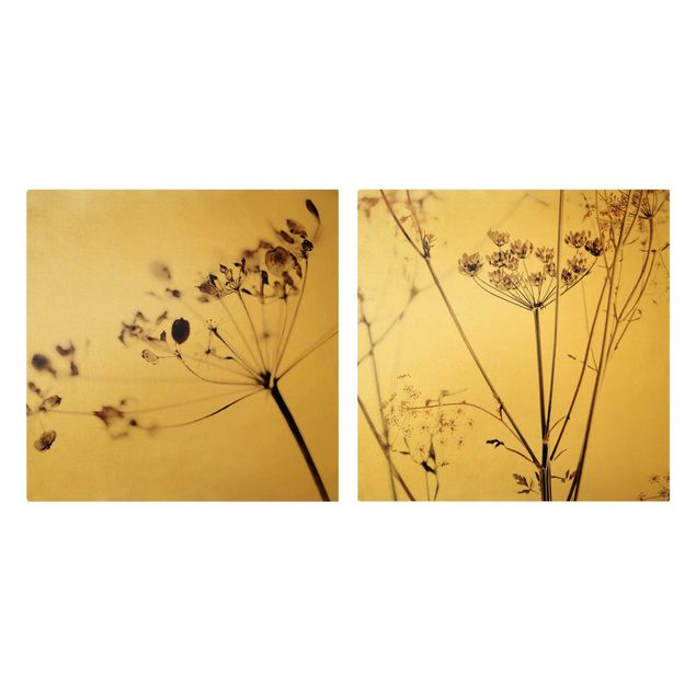 Wandbilder Trockenblumen Set