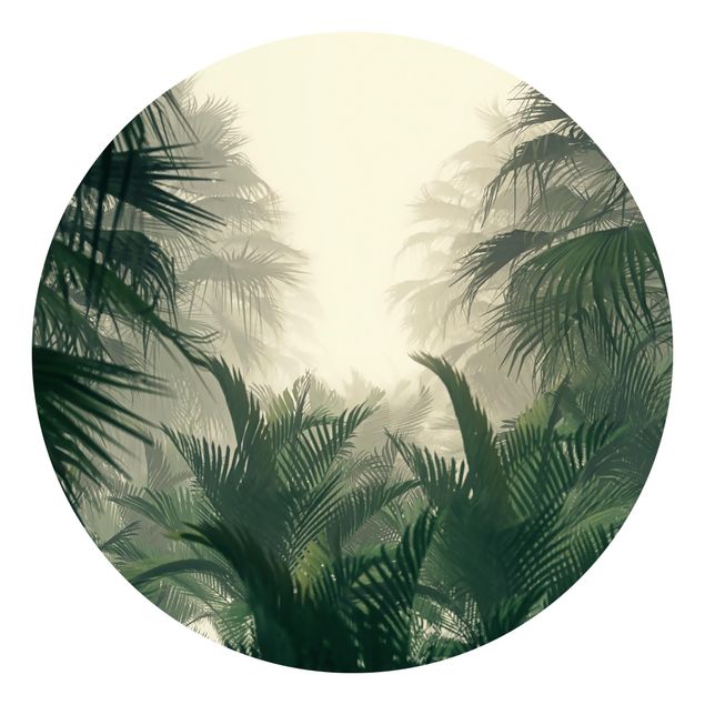 Fototapete grün Tropenpflanzen im Nebel
