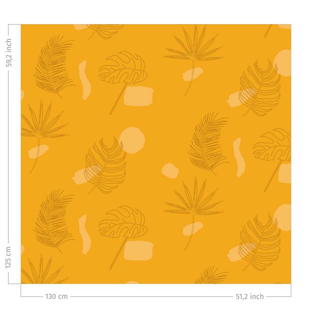 Vorhang Muster Tropische Blätter Muster - Warmes Gelb