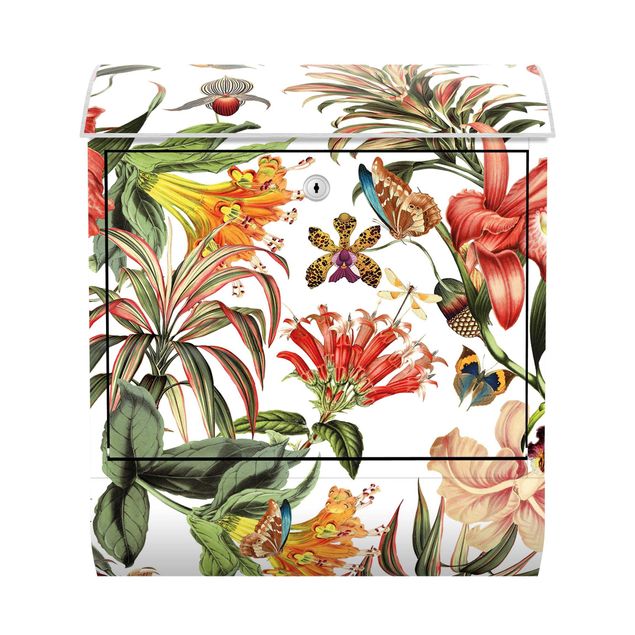 Designer Briefkasten Tropische Blumen
