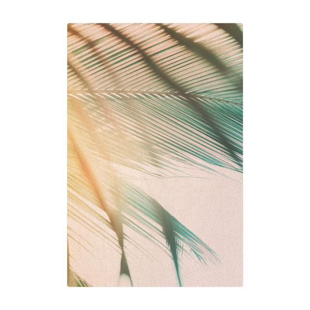 Teppich Esszimmer Tropische Pflanzen Palmen bei Sonnenuntergang II