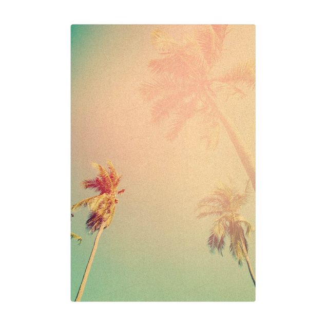 Teppich Esszimmer Tropische Pflanzen Palmen bei Sonnenuntergang III