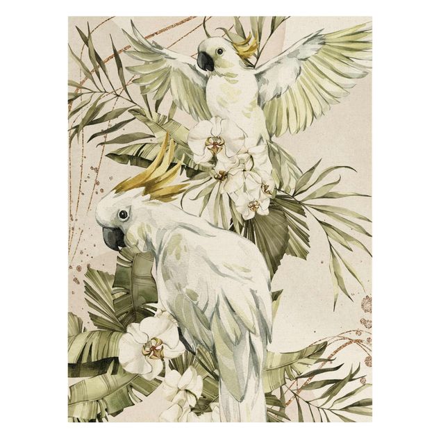 Kunstdrucke auf Leinwand Tropische Vögel - Weiße Kakadus