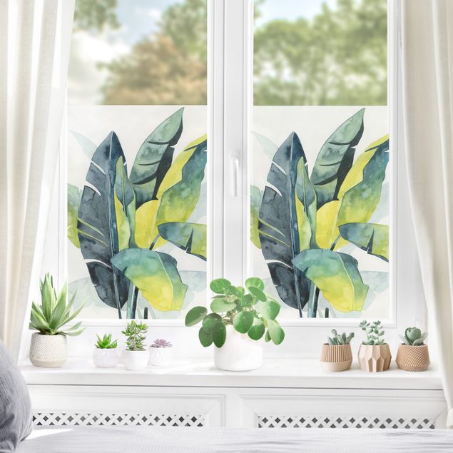 Fensterbild grün Tropisches Blattwerk - Banane
