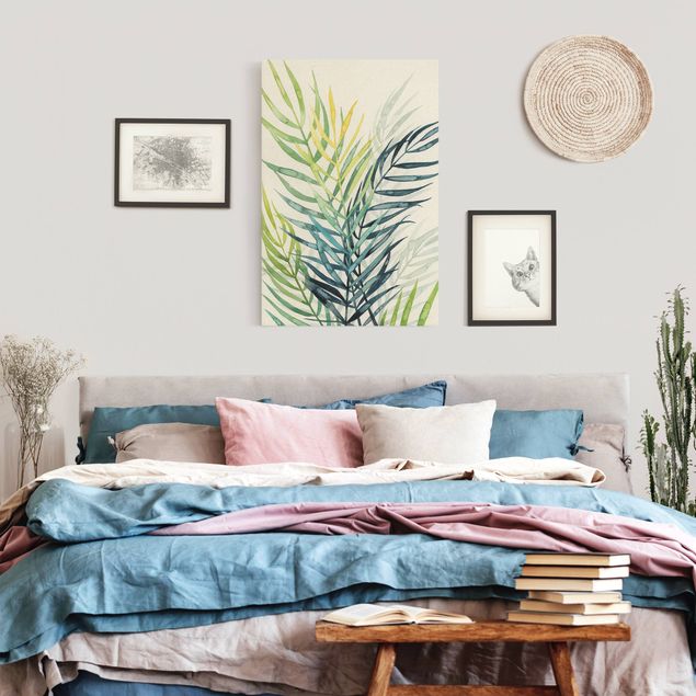 Leinwandbilder Wohnzimmer modern Tropisches Blattwerk - Palme